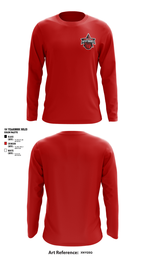 Long Sleeve Performance Shirt, Springfield nightmares, Men's Basketball, Teamtime, Team time, sublimation, custom sports apparel, team uniforms, spirit wear, spiritwear, sports uniforms, custom shirts, team store, custom team store, fundraiser sports, apparel fundraiser
