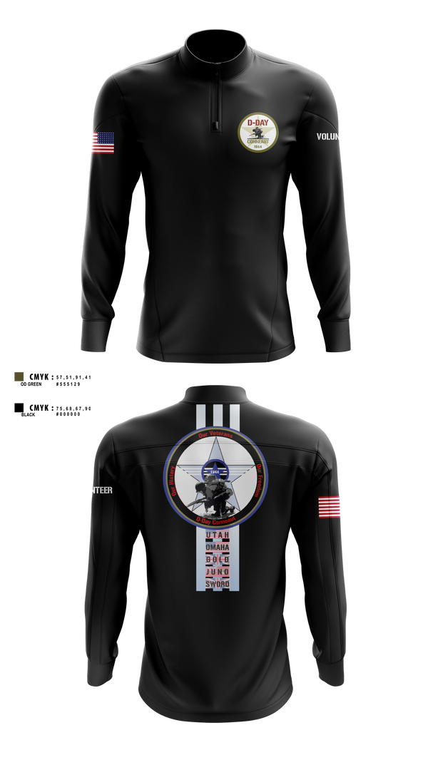 Quarter Zip Jacket, D-Day Ohio, Inc, , Teamtime, Team time, sublimation, custom sports apparel, team uniforms, spirit wear, spiritwear, sports uniforms, custom shirts, team store, custom team store, fundraiser sports, apparel fundraiser
