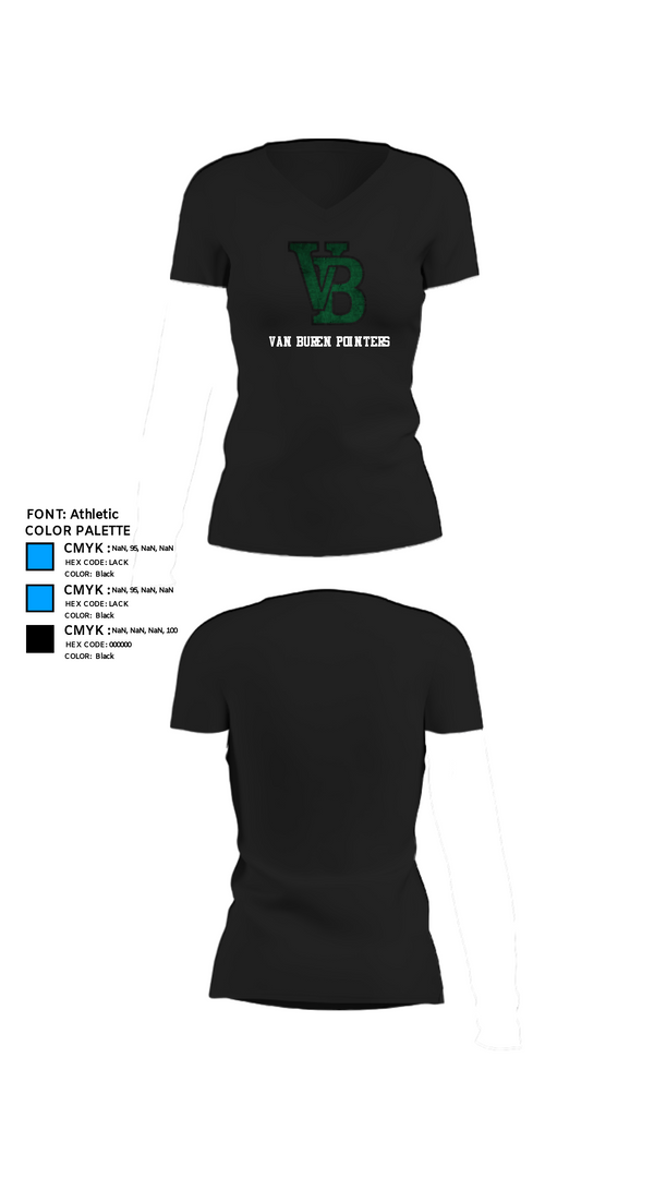 Women's Short Sleeve Vneck Shirt, Van Buren Pointers, Football, Teamtime, Team time, sublimation, custom sports apparel, team uniforms, spirit wear, spiritwear, sports uniforms, custom shirts, team store, custom team store, fundraiser sports, apparel fundraiser
