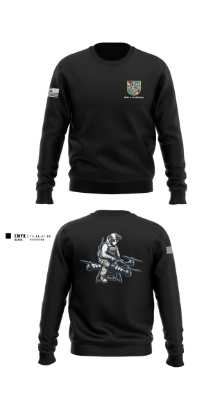 Crew Neck Sweatshirt, Military Intelligence Detachment 1st Battalion 10th Special Forces Group (Airborne), Army, Teamtime, Team time, sublimation, custom sports apparel, team uniforms, spirit wear, spiritwear, sports uniforms, custom shirts, team store, custom team store, fundraiser sports, apparel fundraiser