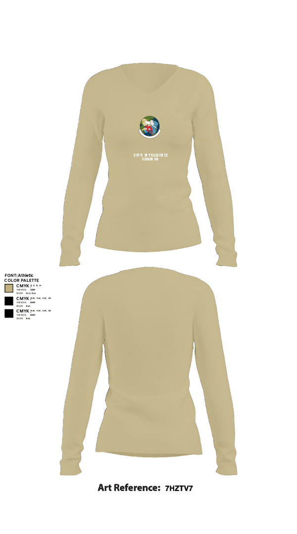 Women's Long Sleeve Vneck Shirt, 20th Intelligence Squadron, Air Force, Teamtime, Team time, sublimation, custom sports apparel, team uniforms, spirit wear, spiritwear, sports uniforms, custom shirts, team store, custom team store, fundraiser sports, apparel fundraiser
