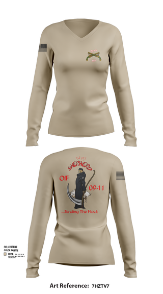 Women's Long Sleeve Vneck Shirt, , Army, Teamtime, Team time, sublimation, custom sports apparel, team uniforms, spirit wear, spiritwear, sports uniforms, custom shirts, team store, custom team store, fundraiser sports, apparel fundraiser