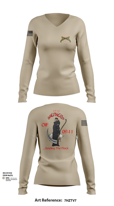 217th MP CO 3rd platoon Iraq 09-10 88609784 Women's Long Sleeve V-neck Shirt - 103