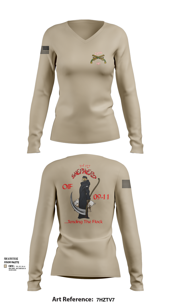 Women's Long Sleeve Vneck Shirt, , Army, Teamtime, Team time, sublimation, custom sports apparel, team uniforms, spirit wear, spiritwear, sports uniforms, custom shirts, team store, custom team store, fundraiser sports, apparel fundraiser
