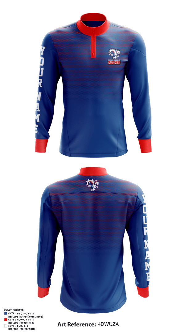 Quarter Zip Jacket, Greene Central Rams, Wrestling, Teamtime, Team time, sublimation, custom sports apparel, team uniforms, spirit wear, spiritwear, sports uniforms, custom shirts, team store, custom team store, fundraiser sports, apparel fundraiser