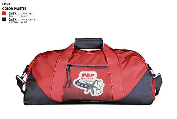 Duffle Bag, FYD Tampa Bay Pop Warner, Football, Teamtime, Team time, sublimation, custom sports apparel, team uniforms, spirit wear, spiritwear, sports uniforms, custom shirts, team store, custom team store, fundraiser sports, apparel fundraiser