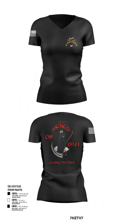 217th MP CO 3rd platoon Iraq 09-10 88609784 Women's Short Sleeve V-neck Shirt - 101