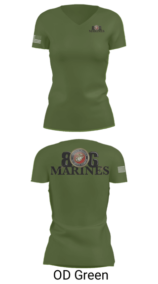 Women's Short Sleeve Vneck Shirt, 806 Marines, Marines, Teamtime, Team time, sublimation, custom sports apparel, team uniforms, spirit wear, spiritwear, sports uniforms, custom shirts, team store, custom team store, fundraiser sports, apparel fundraiser