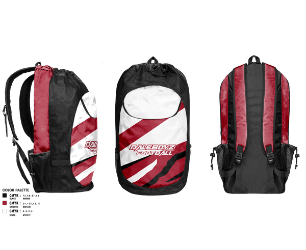 Gear Bag, Daleboyz, Football, Teamtime, Team time, sublimation, custom sports apparel, team uniforms, spirit wear, spiritwear, sports uniforms, custom shirts, team store, custom team store, fundraiser sports, apparel fundraiser
