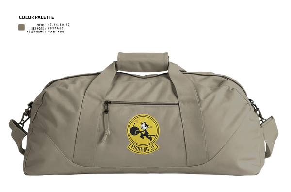 Duffle Bag, VFA-31 THE TOMCATTERS, Navy, Teamtime, Team time, sublimation, custom sports apparel, team uniforms, spirit wear, spiritwear, sports uniforms, custom shirts, team store, custom team store, fundraiser sports, apparel fundraiser