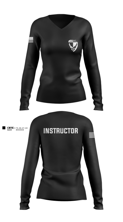 LRAFB Combatives 9213749 Women's Long Sleeve V-neck Shirt - 1