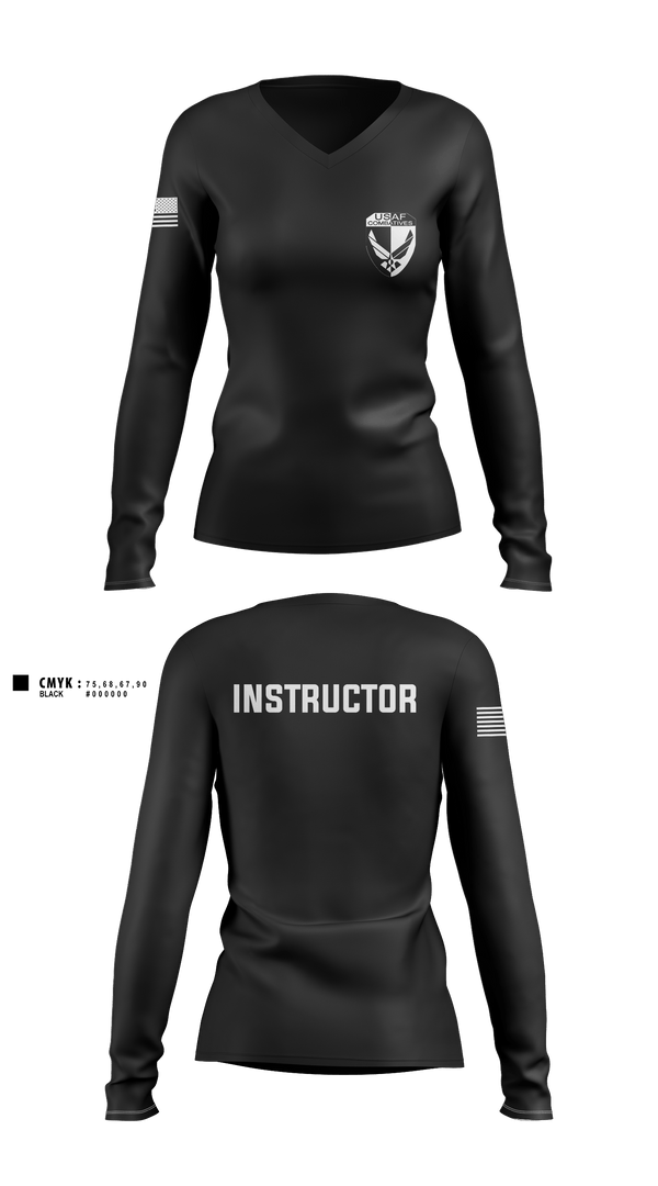 Women's Long Sleeve Vneck Shirt, LRAFB Combatives, Wrestling, Teamtime, Team time, sublimation, custom sports apparel, team uniforms, spirit wear, spiritwear, sports uniforms, custom shirts, team store, custom team store, fundraiser sports, apparel fundraiser