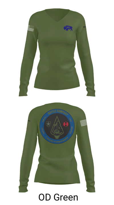 Battle company 1-17IN 67217435 Women's Long Sleeve V-neck Shirt - 57
