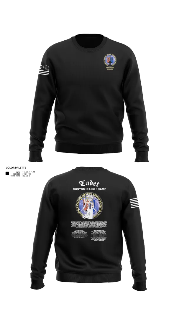 Crew Neck Sweatshirt, Fort Leonard Wood Basic Military Police Schoolhouse Instructors & Faculty, , Teamtime, Team time, sublimation, custom sports apparel, team uniforms, spirit wear, spiritwear, sports uniforms, custom shirts, team store, custom team store, fundraiser sports, apparel fundraiser