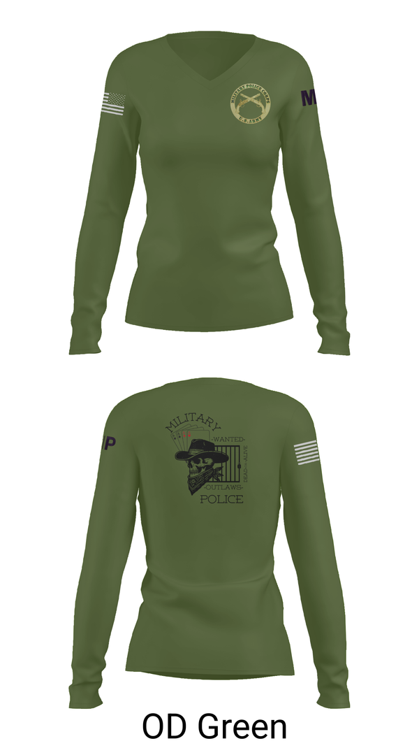 Womens Long Sleeve Vneck Shirt, 3RD PLATOON OUTLAWS, Army, Teamtime, Team time, sublimation, custom sports apparel, team uniforms, spirit wear, spiritwear, sports uniforms, custom shirts, team store, custom team store, fundraiser sports, apparel fundraiser