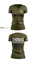 Thomas county sheriff's office Women's Short Sleeve V-neck Shirt - 100