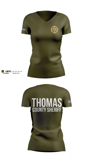 Womens Short Sleeve Vneck Shirt, Thomas county sheriff's office, Police, Teamtime, Team time, sublimation, custom sports apparel, team uniforms, spirit wear, spiritwear, sports uniforms, custom shirts, team store, custom team store, fundraiser sports, apparel fundraiser
