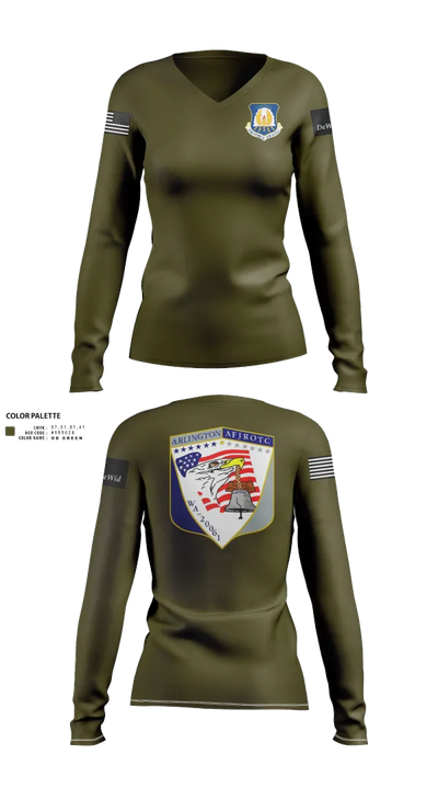 61st Eagle Squadron 97099286 Women's Long Sleeve V-neck Shirt - 22