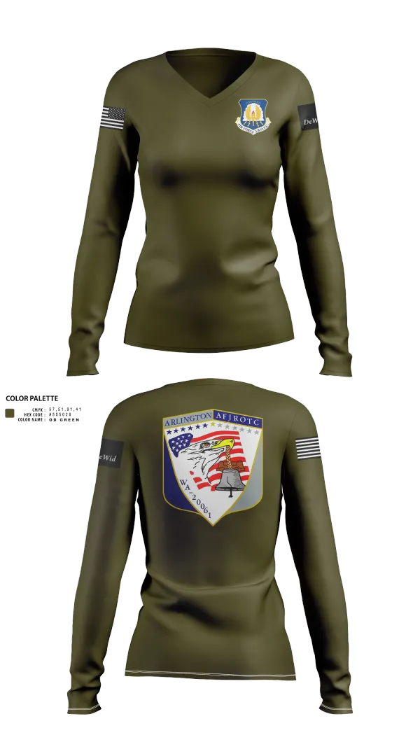 Womens Long Sleeve Vneck Shirt, 61st Eagle Squadron, Air Force, Teamtime, Team time, sublimation, custom sports apparel, team uniforms, spirit wear, spiritwear, sports uniforms, custom shirts, team store, custom team store, fundraiser sports, apparel fundraiser