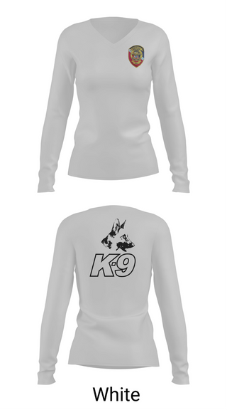 Womens Long Sleeve Vneck Shirt, Anniston Police Department, Police, Teamtime, Team time, sublimation, custom sports apparel, team uniforms, spirit wear, spiritwear, sports uniforms, custom shirts, team store, custom team store, fundraiser sports, apparel fundraiser