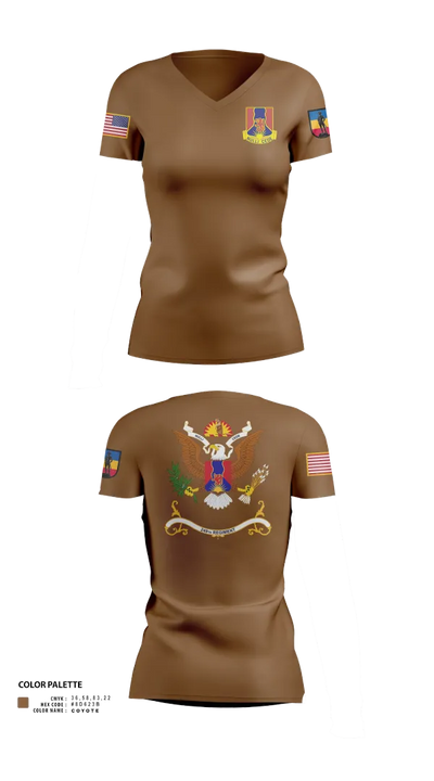 1-249th Infantry Training Battalion 76844743 Women's Short Sleeve V-neck Shirt - 22