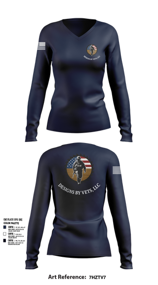 Womens Long Sleeve Vneck Shirt, Designs By Vets, , Teamtime, Team time, sublimation, custom sports apparel, team uniforms, spirit wear, spiritwear, sports uniforms, custom shirts, team store, custom team store, fundraiser sports, apparel fundraiser