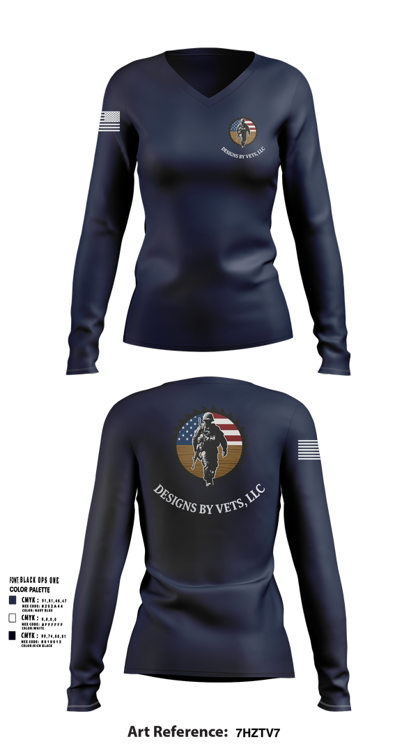 Womens Long Sleeve Vneck Shirt, Designs By Vets, , Teamtime, Team time, sublimation, custom sports apparel, team uniforms, spirit wear, spiritwear, sports uniforms, custom shirts, team store, custom team store, fundraiser sports, apparel fundraiser