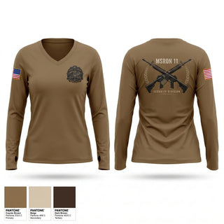 Womens Long Sleeve Vneck Shirt, MSRON 11 Security Division, Navy, Teamtime, Team time, sublimation, custom sports apparel, team uniforms, spirit wear, spiritwear, sports uniforms, custom shirts, team store, custom team store, fundraiser sports, apparel fundraiser