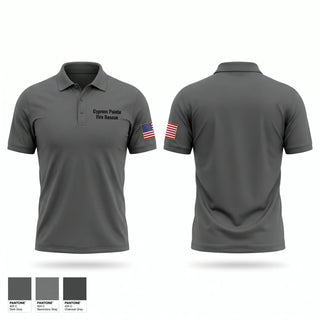 Short Sleeve Performance Polo, Cypress Pointe Fire & Rescue, Fire Department, Teamtime, Team time, sublimation, custom sports apparel, team uniforms, spirit wear, spiritwear, sports uniforms, custom shirts, team store, custom team store, fundraiser sports, apparel fundraiser