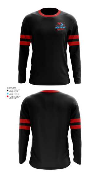 Long Sleeve Performance Shirt, NORTHERN SWISH, Men's Basketball, Teamtime, Team time, sublimation, custom sports apparel, team uniforms, spirit wear, spiritwear, sports uniforms, custom shirts, team store, custom team store, fundraiser sports, apparel fundraiser