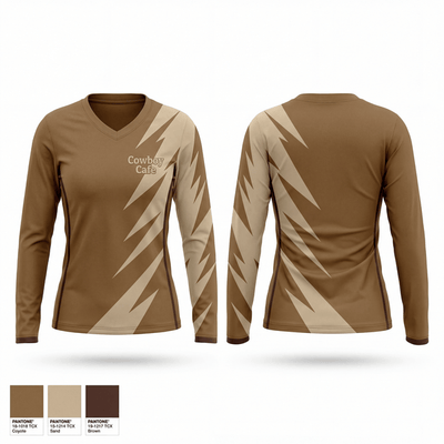 Cowboy Cafe 78905269 Women's Long Sleeve V-neck Shirt - 1