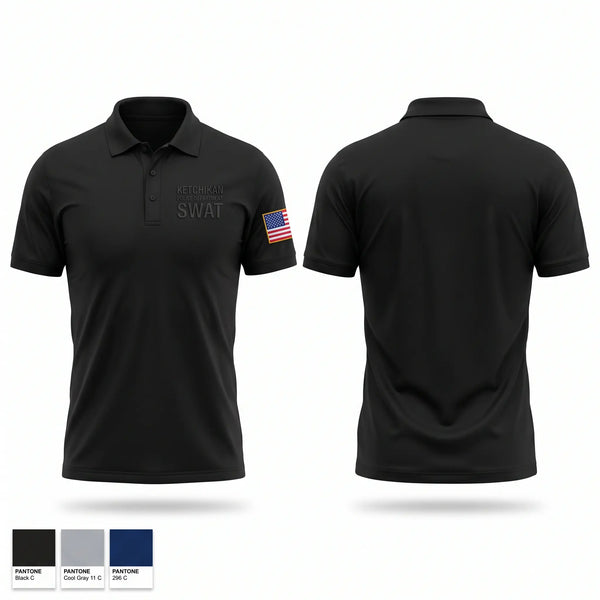 Short Sleeve Performance Polo, Ketchikan Police Department SWAT, Police, Teamtime, Team time, sublimation, custom sports apparel, team uniforms, spirit wear, spiritwear, sports uniforms, custom shirts, team store, custom team store, fundraiser sports, apparel fundraiser