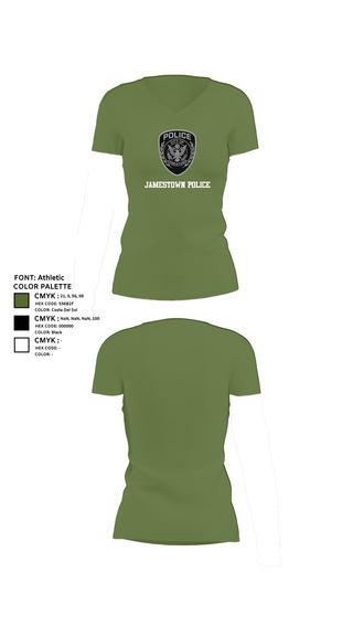 Womens Short Sleeve Vneck Shirt, Jamestown Police, , Teamtime, Team time, sublimation, custom sports apparel, team uniforms, spirit wear, spiritwear, sports uniforms, custom shirts, team store, custom team store, fundraiser sports, apparel fundraiser