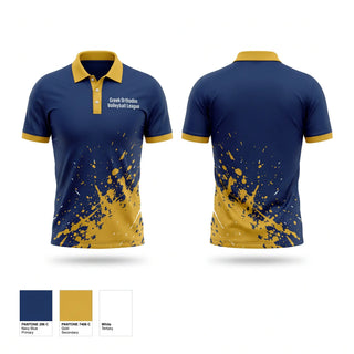 Short Sleeve Performance Polo, Greek Orthodox Volleyball League, Men's Volleyball, Teamtime, Team time, sublimation, custom sports apparel, team uniforms, spirit wear, spiritwear, sports uniforms, custom shirts, team store, custom team store, fundraiser sports, apparel fundraiser