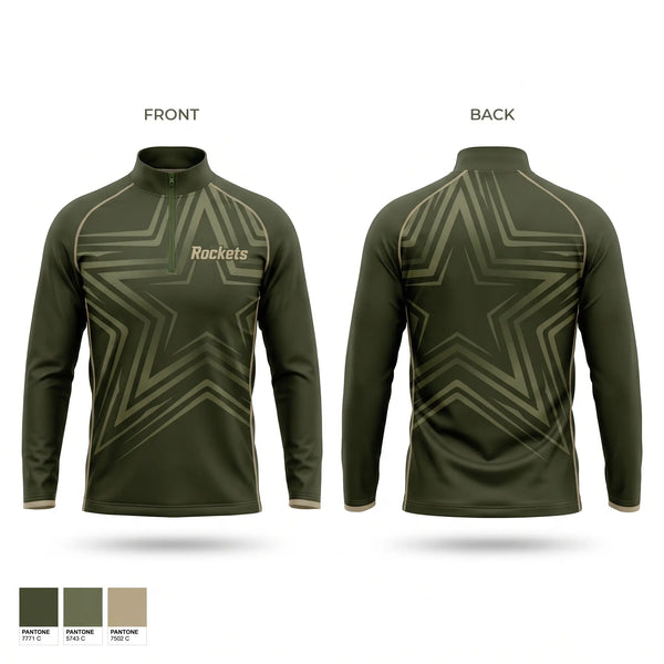 Quarter Zip Jacket, Rockets, Baseball, Teamtime, Team time, sublimation, custom sports apparel, team uniforms, spirit wear, spiritwear, sports uniforms, custom shirts, team store, custom team store, fundraiser sports, apparel fundraiser