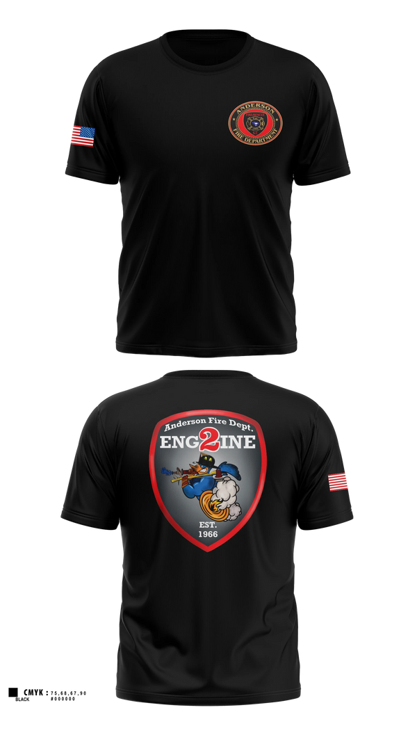 Short Sleeve Performance Shirt, Anderson City Fire, Fire Department, Teamtime, Team time, sublimation, custom sports apparel, team uniforms, spirit wear, spiritwear, sports uniforms, custom shirts, team store, custom team store, fundraiser sports, apparel fundraiser