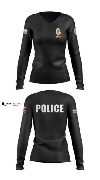 Womens Long Sleeve Vneck Shirt, team name, Police, Teamtime, Team time, sublimation, custom sports apparel, team uniforms, spirit wear, spiritwear, sports uniforms, custom shirts, team store, custom team store, fundraiser sports, apparel fundraiser