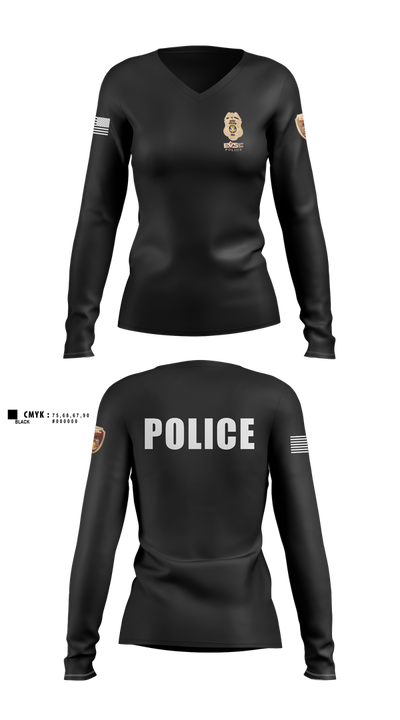 EVSC PD 77652522 Women's Long Sleeve V-neck Shirt - 1
