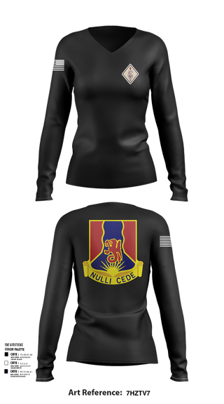 Womens Long Sleeve Vneck Shirt, 249TH RTI, National Guard, Teamtime, Team time, sublimation, custom sports apparel, team uniforms, spirit wear, spiritwear, sports uniforms, custom shirts, team store, custom team store, fundraiser sports, apparel fundraiser