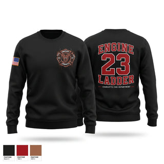 Crew Neck Sweatshirt, Station 23, Fire Department, Teamtime, Team time, sublimation, custom sports apparel, team uniforms, spirit wear, spiritwear, sports uniforms, custom shirts, team store, custom team store, fundraiser sports, apparel fundraiser