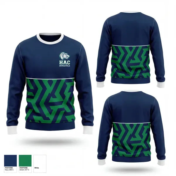 Crew Neck Sweatshirt, HAC WOLVES, Baseball, Teamtime, Team time, sublimation, custom sports apparel, team uniforms, spirit wear, spiritwear, sports uniforms, custom shirts, team store, custom team store, fundraiser sports, apparel fundraiser