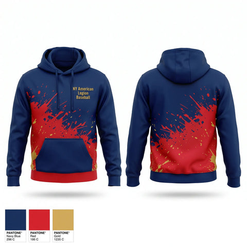 Hoodie, NY American Legion Baseball, Baseball, Teamtime, Team time, sublimation, custom sports apparel, team uniforms, spirit wear, spiritwear, sports uniforms, custom shirts, team store, custom team store, fundraiser sports, apparel fundraiser