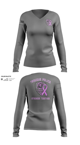 Womens Long Sleeve Vneck Shirt, Tesuque Police Dept, , Teamtime, Team time, sublimation, custom sports apparel, team uniforms, spirit wear, spiritwear, sports uniforms, custom shirts, team store, custom team store, fundraiser sports, apparel fundraiser