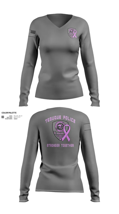 Tesuque Police Dept 47912639 Women's Long Sleeve V-neck Shirt - 22
