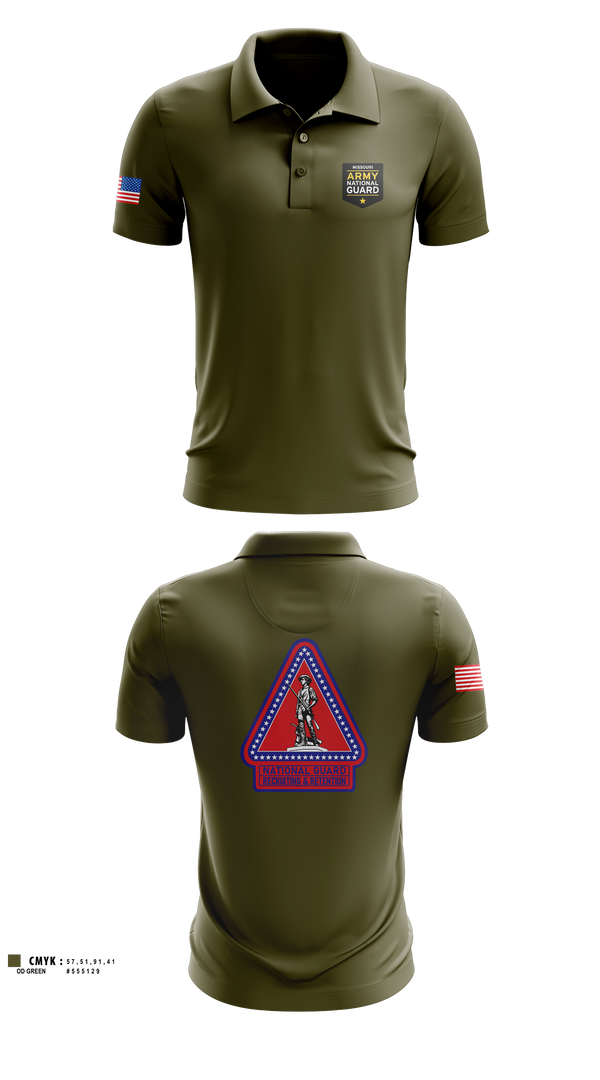 Short Sleeve Performance Polo, Missouri Army National Guard Recruiting and Retention Battalion, National Guard, Teamtime, Team time, sublimation, custom sports apparel, team uniforms, spirit wear, spiritwear, sports uniforms, custom shirts, team store, custom team store, fundraiser sports, apparel fundraiser
