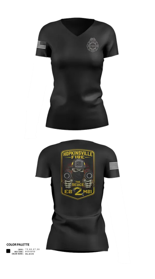 Womens Short Sleeve Vneck Shirt, Hopkinsville Fire Department, Fire Department, Teamtime, Team time, sublimation, custom sports apparel, team uniforms, spirit wear, spiritwear, sports uniforms, custom shirts, team store, custom team store, fundraiser sports, apparel fundraiser