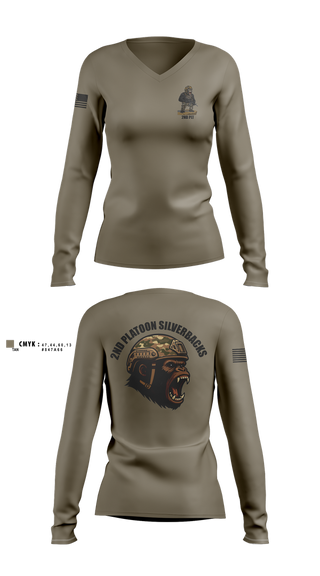 Womens Long Sleeve Vneck Shirt, 1136th MP Co, , Teamtime, Team time, sublimation, custom sports apparel, team uniforms, spirit wear, spiritwear, sports uniforms, custom shirts, team store, custom team store, fundraiser sports, apparel fundraiser