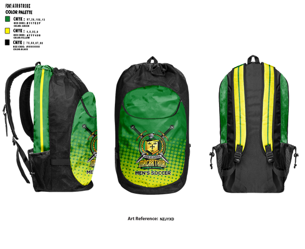Gear Bag, MacArthur Scots Soccer, Men's Soccer, Teamtime, Team time, sublimation, custom sports apparel, team uniforms, spirit wear, spiritwear, sports uniforms, custom shirts, team store, custom team store, fundraiser sports, apparel fundraiser