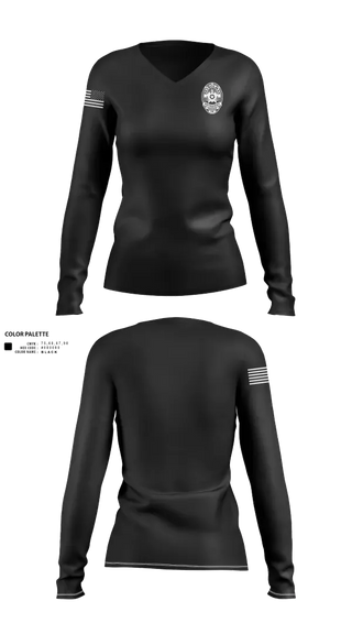 Womens Long Sleeve Vneck Shirt, Drumright, Police, Teamtime, Team time, sublimation, custom sports apparel, team uniforms, spirit wear, spiritwear, sports uniforms, custom shirts, team store, custom team store, fundraiser sports, apparel fundraiser