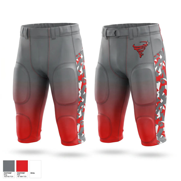 Integrated Football Pants, Bradford Tornadoes, , Teamtime, Team time, sublimation, custom sports apparel, team uniforms, spirit wear, spiritwear, sports uniforms, custom shirts, team store, custom team store, fundraiser sports, apparel fundraiser